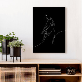 Obraz na płótnie Koń - ilustracja - czarne konie