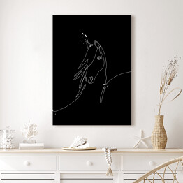 Obraz na płótnie Koń - ilustracja - czarne konie