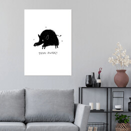Plakat samoprzylepny Ilustracja - dziki zwierz
