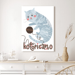 Obraz klasyczny Ilustracja - kotoricano - kocie kawy