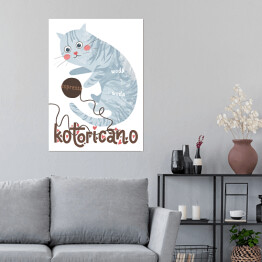 Plakat samoprzylepny Ilustracja - kotoricano - kocie kawy