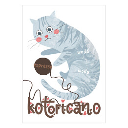 Plakat samoprzylepny Ilustracja - kotoricano - kocie kawy