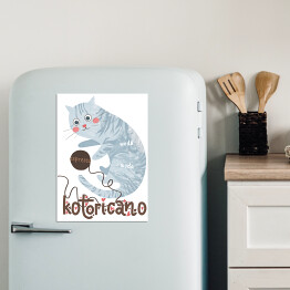 Magnes dekoracyjny Ilustracja - kotoricano - kocie kawy