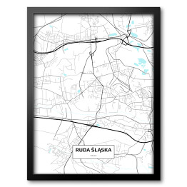 Obraz w ramie Mapa Rudy Śląskiej 