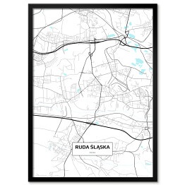 Plakat w ramie Mapa Rudy Śląskiej 