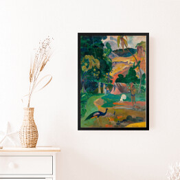 Obraz w ramie Paul Gauguine "Krajobraz z pawiami" - reprodukcja