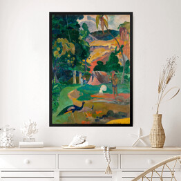 Obraz w ramie Paul Gauguine "Krajobraz z pawiami" - reprodukcja