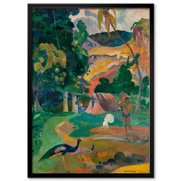 Plakat w ramie Paul Gauguine "Krajobraz z pawiami" - reprodukcja