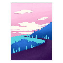 Plakat samoprzylepny Droga w wyrazistych kolorach