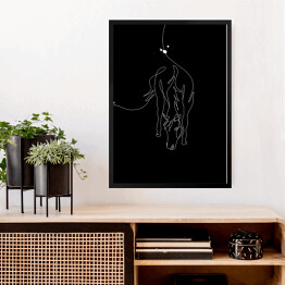 Obraz w ramie Zarys konia - czarne konie