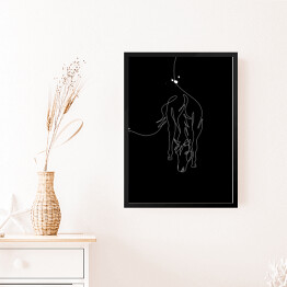 Obraz w ramie Zarys konia - czarne konie