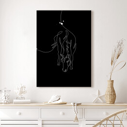 Obraz na płótnie Zarys konia - czarne konie