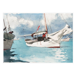 Plakat samoprzylepny Winslow Homer. Łodzie rybackie, Key West. Reprodukcja