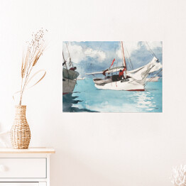 Plakat samoprzylepny Winslow Homer. Łodzie rybackie, Key West. Reprodukcja