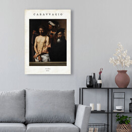 Obraz klasyczny Caravaggio "Ecce Homo" - reprodukcja z napisem. Plakat z passe partout