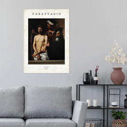 Plakat samoprzylepny Caravaggio "Ecce Homo" - reprodukcja z napisem. Plakat z passe partout