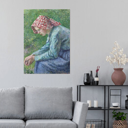 Plakat samoprzylepny Camille Pissarro Siedząca kobieta. Reprodukcja