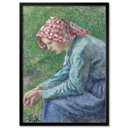 Plakat w ramie Camille Pissarro Siedząca kobieta. Reprodukcja