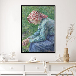 Plakat w ramie Camille Pissarro Siedząca kobieta. Reprodukcja