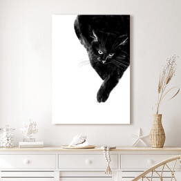 Obraz na płótnie Zły czarny kot 
