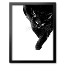 Obraz w ramie Zły czarny kot 
