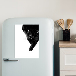 Magnes dekoracyjny Zły czarny kot 