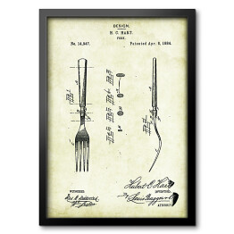 Obraz w ramie H. C. Hart- patenty na rycinach vintage