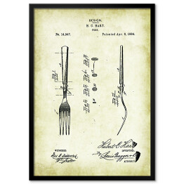 Plakat w ramie H. C. Hart- patenty na rycinach vintage