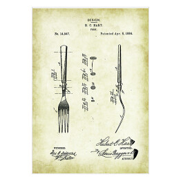Plakat samoprzylepny H. C. Hart- patenty na rycinach vintage