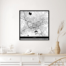 Plakat w ramie Mapa miast świata - Tirana - biała