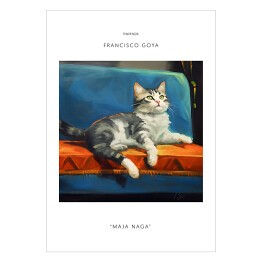 Plakat samoprzylepny Kot portret inspirowany sztuką - Francisco Goya