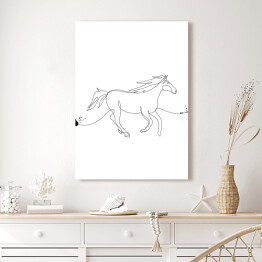 Obraz na płótnie Galopujący koń - białe konie
