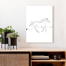 Obraz na płótnie Galopujący koń - białe konie