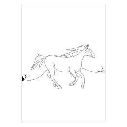 Plakat samoprzylepny Galopujący koń - białe konie