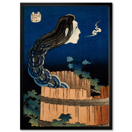 Plakat w ramie Sarayashiki z serii Sto opowieści o duchach. Hokusai Katsushika. Reprodukcja