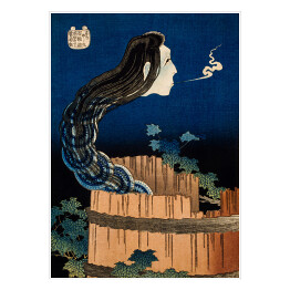 Plakat Sarayashiki z serii Sto opowieści o duchach. Hokusai Katsushika. Reprodukcja