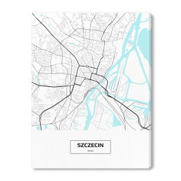 Obraz na płótnie Mapa Szczecina z napisem na białym tle