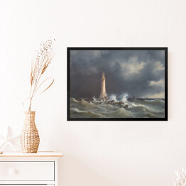 Obraz w ramie Latarnia morska Eddystone Anton Melbye Reprodukcja