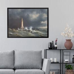 Obraz w ramie Latarnia morska Eddystone Anton Melbye Reprodukcja