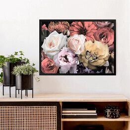 Obraz w ramie Piękny bukiet dużych kwiatów