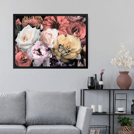 Obraz w ramie Piękny bukiet dużych kwiatów