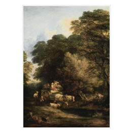 Plakat samoprzylepny Thomas Gainsborough - The Market Cart Reprodukcja obrazu