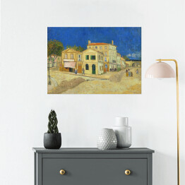 Plakat samoprzylepny Vincent van Gogh "Żółty dom" - reprodukcja