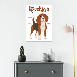 Plakat Kawa z psem - hauchino