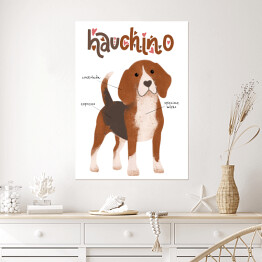 Plakat Kawa z psem - hauchino