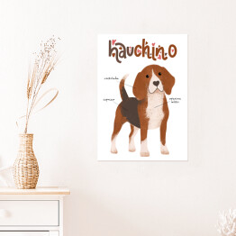 Plakat samoprzylepny Kawa z psem - hauchino