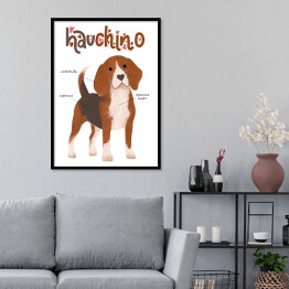 Plakat w ramie Kawa z psem - hauchino