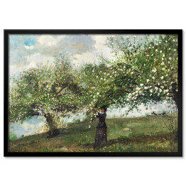 Plakat w ramie Winslow Homer Dziewczyna zbierająca kwiaty jabłoni. Reprodukcja