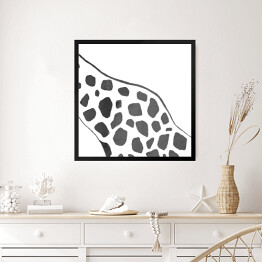 Obraz w ramie Czarno biała żyrafa - akwarela