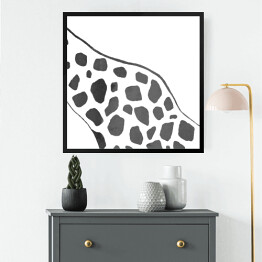 Obraz w ramie Czarno biała żyrafa - akwarela